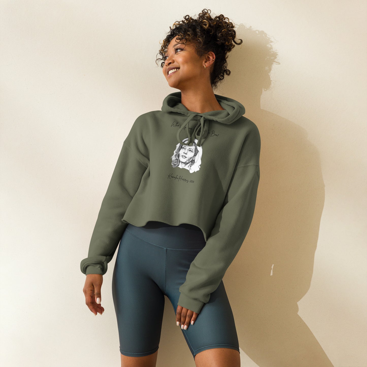 Who's Gonna Check Me - Kamala 2024 Crop Hoodie