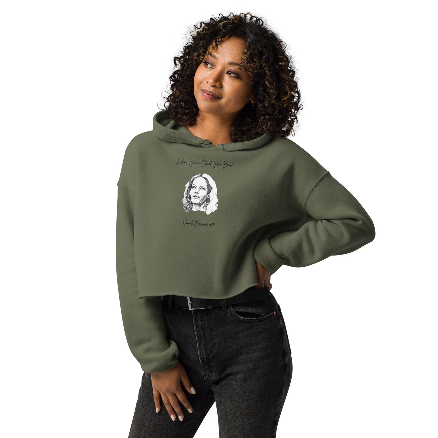 Who's Gonna Check Me - Kamala 2024 Crop Hoodie